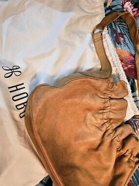 HOBO Leather Shoulder Bag in Brown